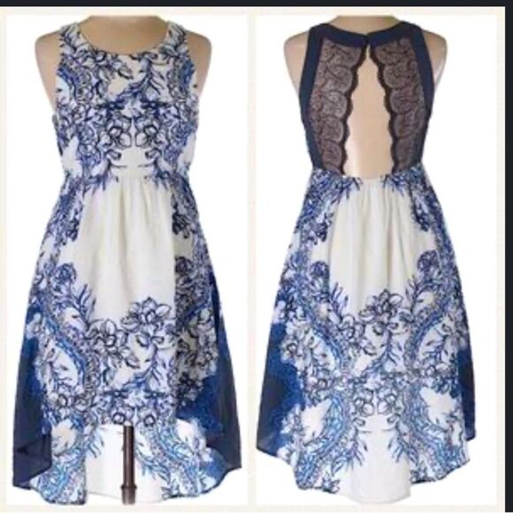 FREE PEOPLE RUSSIAN PLATE DRESS INDIGO SZ L - Picture 1 of 5